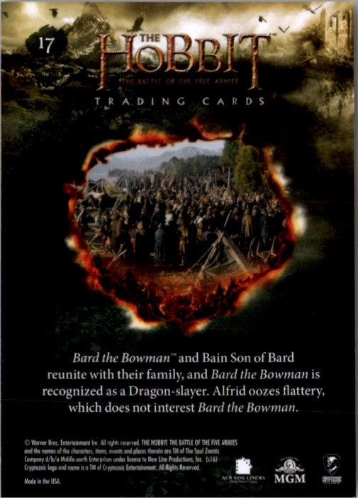 2016 Cryptozoic The Hobbit Battle of the Five Armies #17 All Hail King Bard the Bowman back image