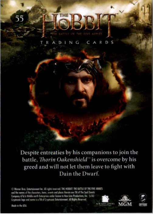 2016 Cryptozoic The Hobbit Battle of the Five Armies #55 I Am Your King! back image