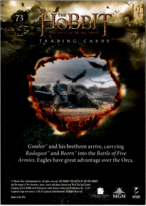 2016 Cryptozoic The Hobbit Battle of the Five Armies #73 The Eagles Are Coming back image