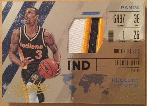 2015-16 Absolute Memorabilia Frequent Flyer Materials Prime #27 George Hill/25