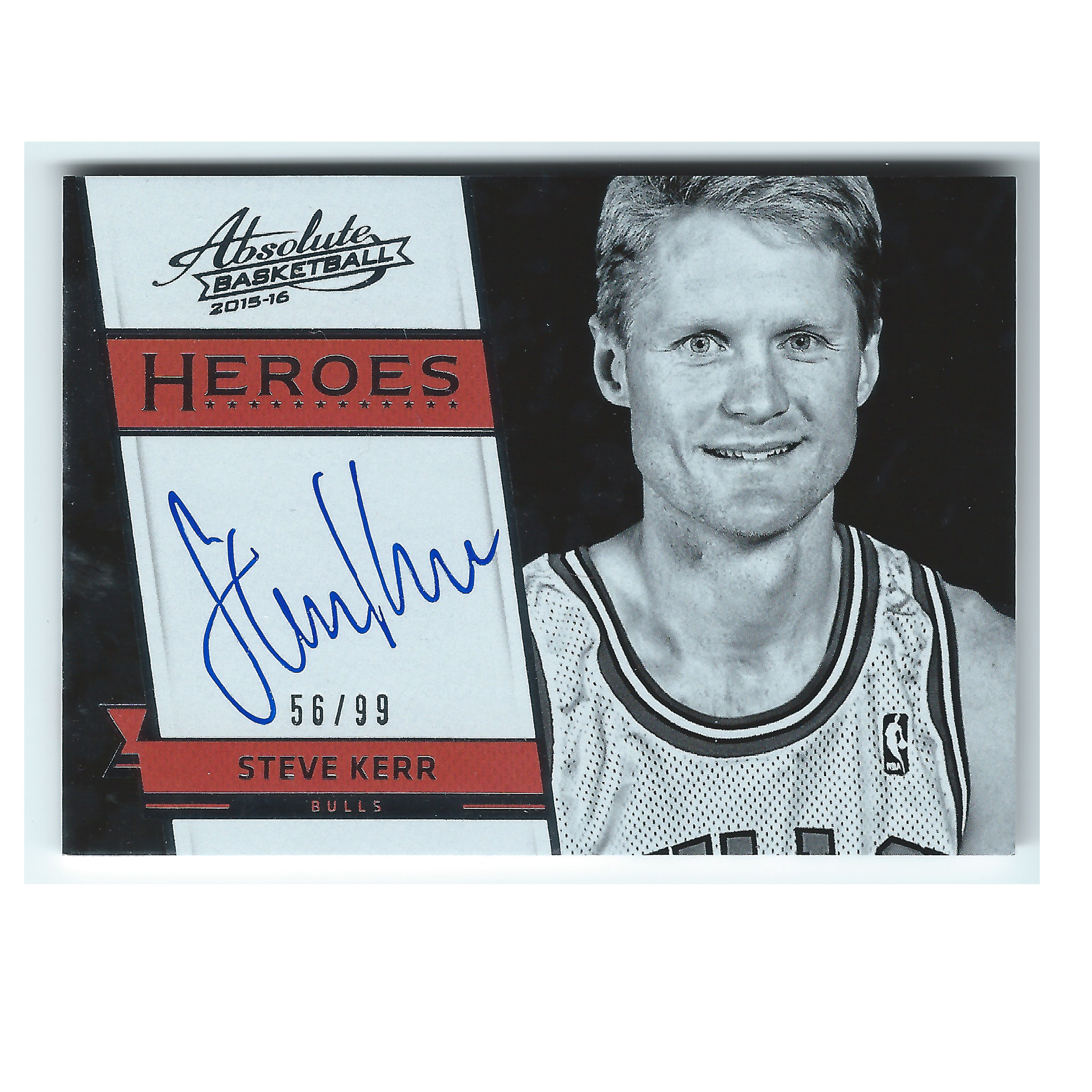 2015-16 Absolute Memorabilia Heroes Autographs #3 Steve Kerr/99 back image