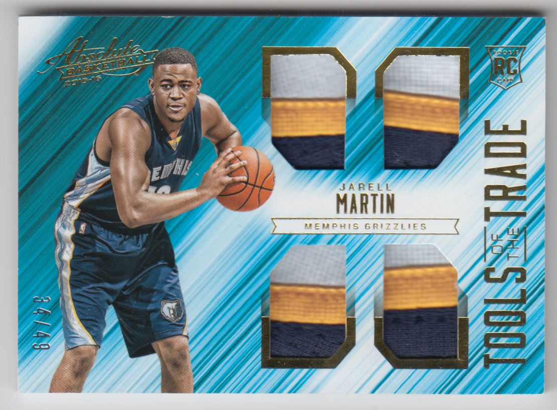 2015-16 Absolute Memorabilia Tools of the Trade Rookie Materials Quad Prime #TTMJM Jarell Martin
