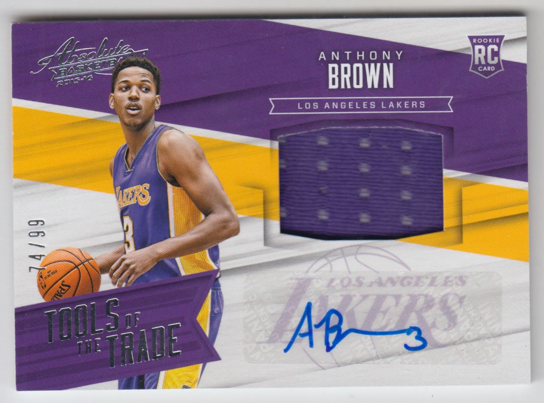 2015-16 Absolute Memorabilia Tools of the Trade Jumbo Rookie Material Signatures #TTJAB Anthony Brown