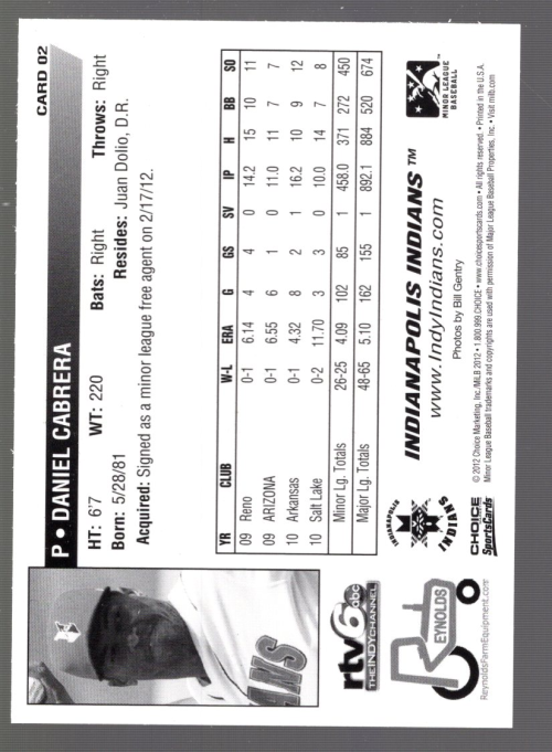 B7323- 2012 Indianapolis Indians Choice BB Cards - Scegli tu- 15+ SPEDIZIONE GRATUITA US - Foto 5 di 7