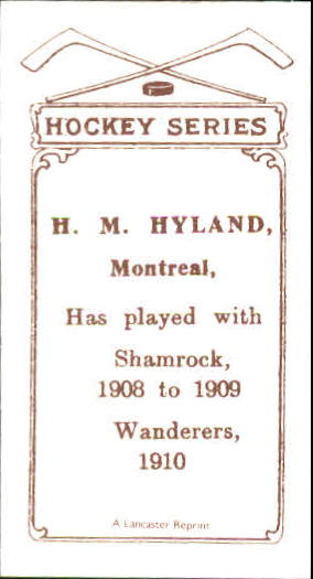 1910-11 C56 #10 Harry Hyland RC back image