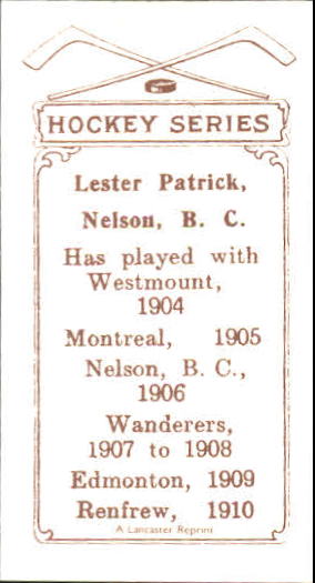 1910-11 C56 #26 Lester Patrick RC back image