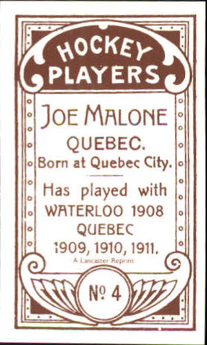 1911-12 C55 #4 Joe Malone RC back image