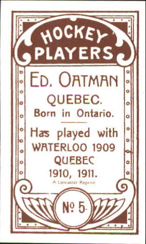1911-12 C55 #5 Ed Oatman RC back image