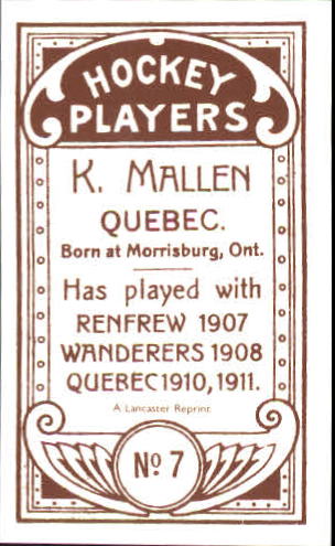 1911-12 C55 #7 Ken Mallen RC back image