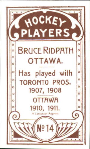 1911-12 C55 #14 Bruce Ridpath back image