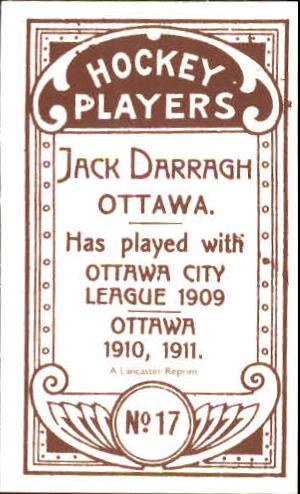 1911-12 C55 #17 Jack Darragh RC back image