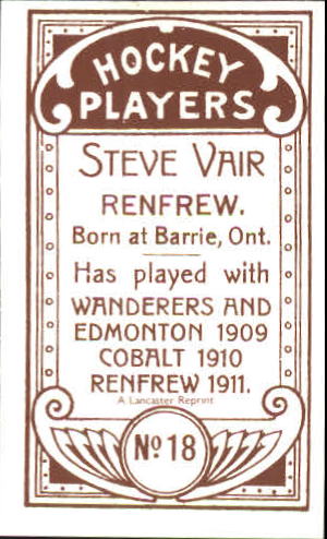 1911-12 C55 #18 Steve Vair RC back image