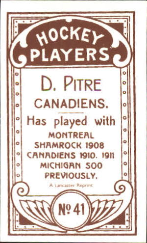 1911-12 C55 #41 Didier Pitre back image