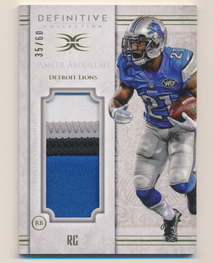 2015 Topps Definitive Collection Jumbo Patch Collection #JPCAA Ameer Abdullah/60