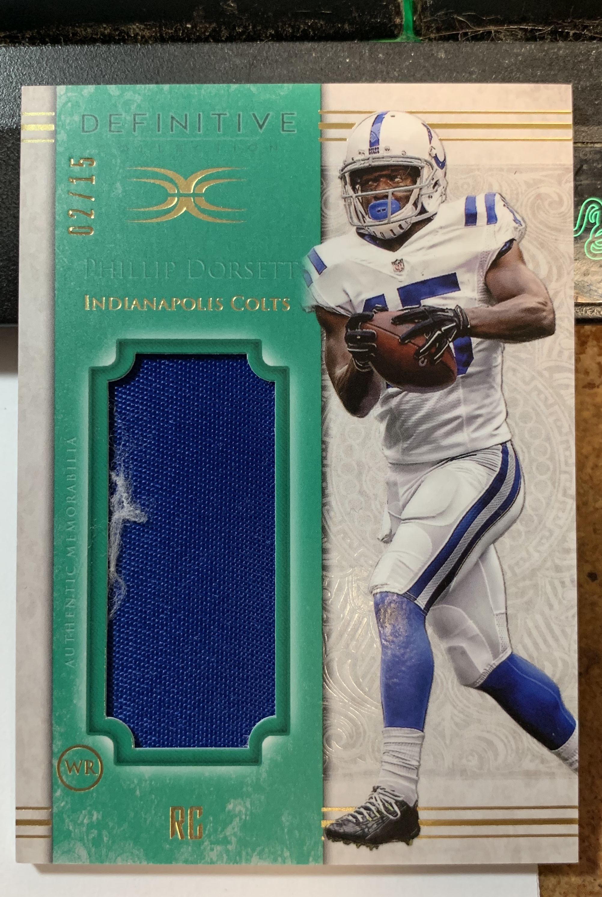 2015 Topps Definitive Collection Jumbo Patch Collection Green #JPCPD Phillip Dorsett