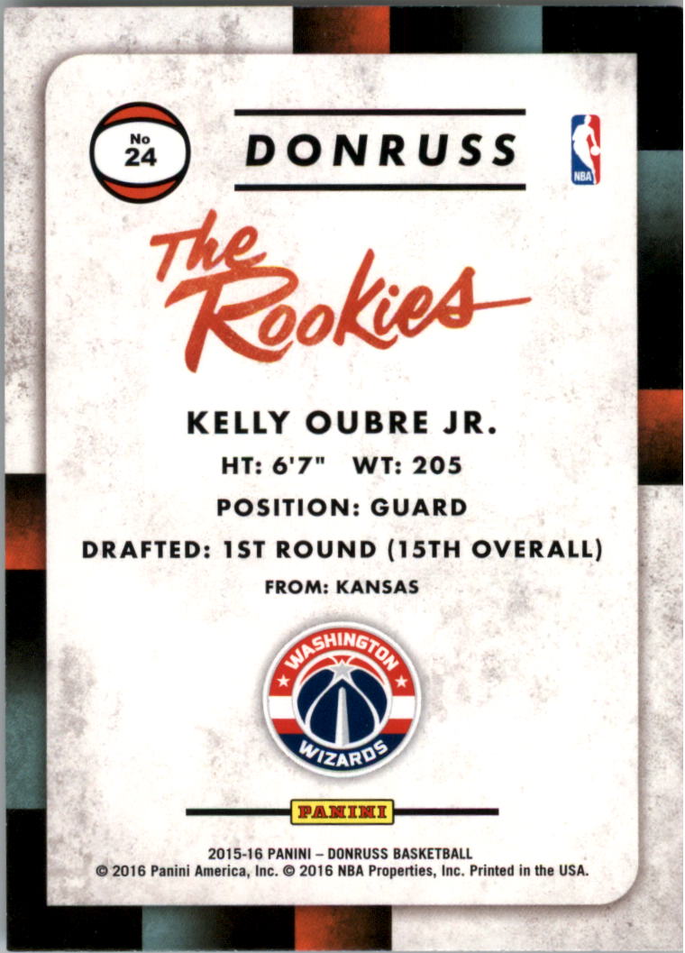 2015-16 Donruss The Rookies #24 Kelly Oubre Jr. back image