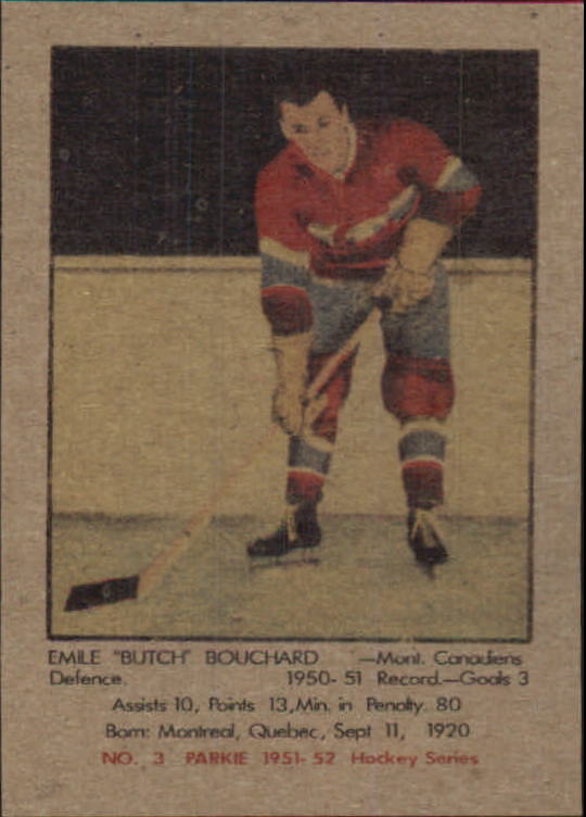 1951-52 Parkhurst #3 Butch Bouchard RC
