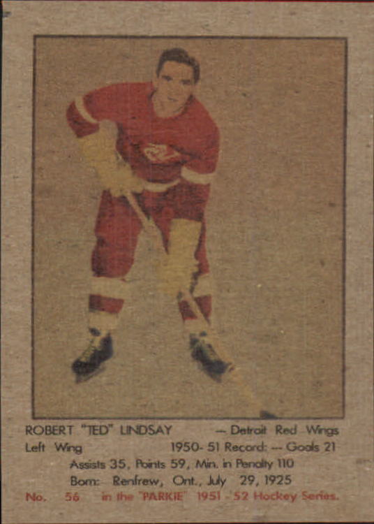 1951-52 Parkhurst #56 Ted Lindsay RC