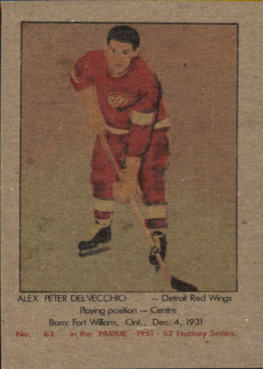 1951-52 Parkhurst #63 Alex Delvecchio RC