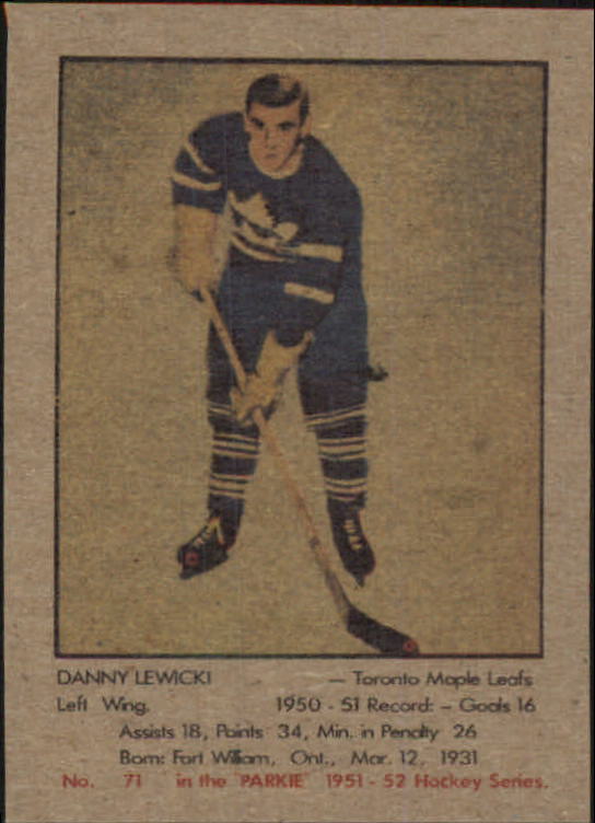 1951-52 Parkhurst #71 Danny Lewicki RC