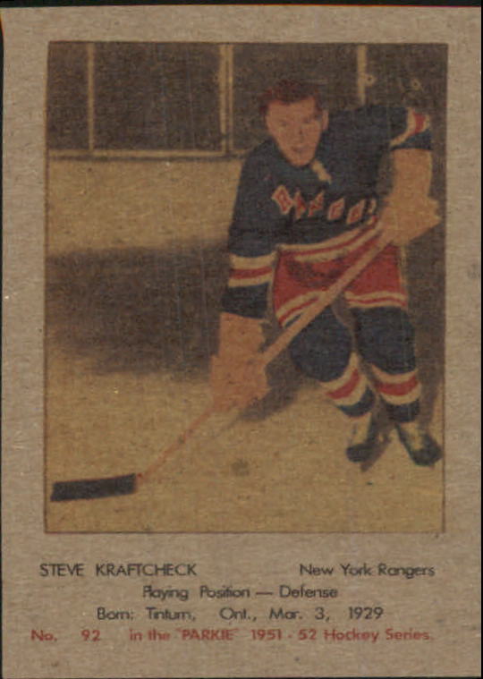 1951-52 Parkhurst #92 Steve Kraftcheck RC