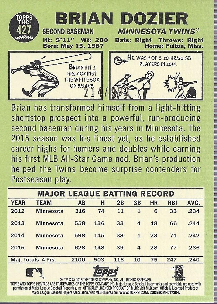 2016 Topps Heritage Baseball Card Pick (Inserts)