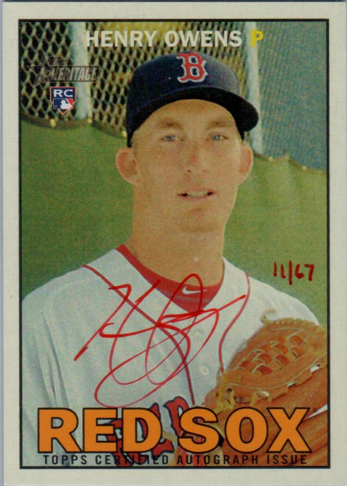 2016 Topps Heritage Real One Autographs Red Ink #ROAHO Henry Owens