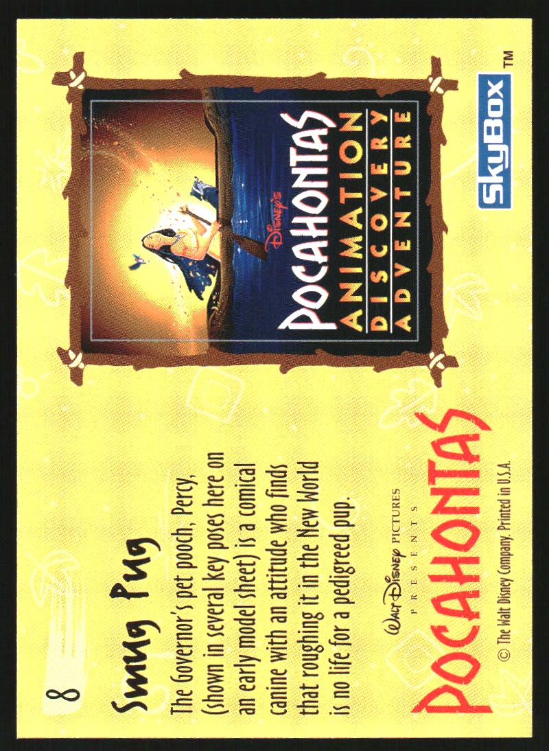 1995 SkyBox Pocahontas Animation Discovery Adventure Promos #8 Smug Pug back image