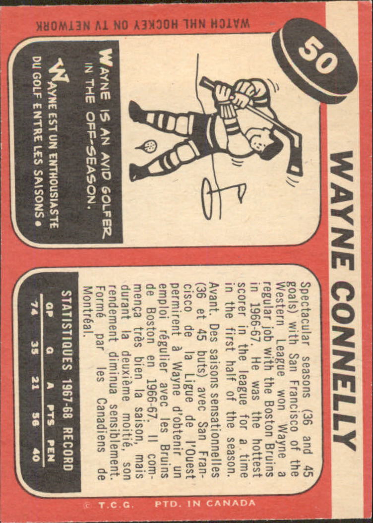 1968-69 O-Pee-Chee #50 Wayne Connelly back image