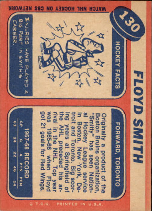 1968-69 Topps #130 Floyd Smith back image
