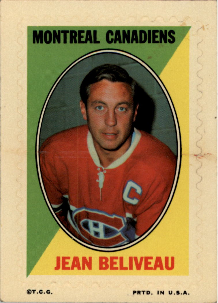 1970-71 Topps/OPC Sticker Stamps #1 Jean Beliveau