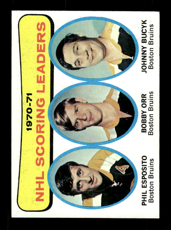 1971-72 Topps #3 Scoring Leaders/Phil Esposito/Bobby Orr/Johnny Bucyk