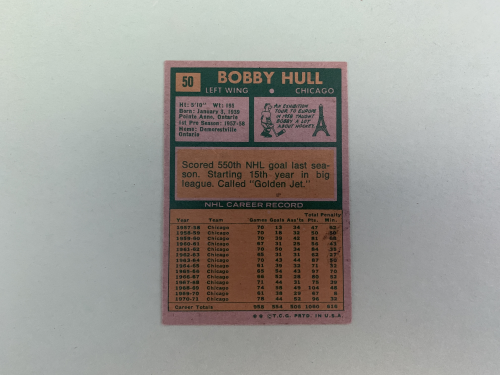 1971-72 Topps #50 Bobby Hull back image
