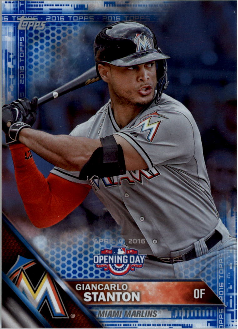 2016 Topps Opening Day Blue Foil #OD184 Giancarlo Stanton