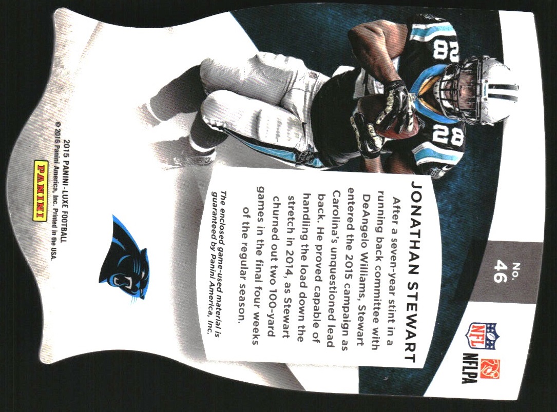 2015 Panini Luxe Memorabilia Die Cuts Prime Red #46 Jonathan Stewart/49