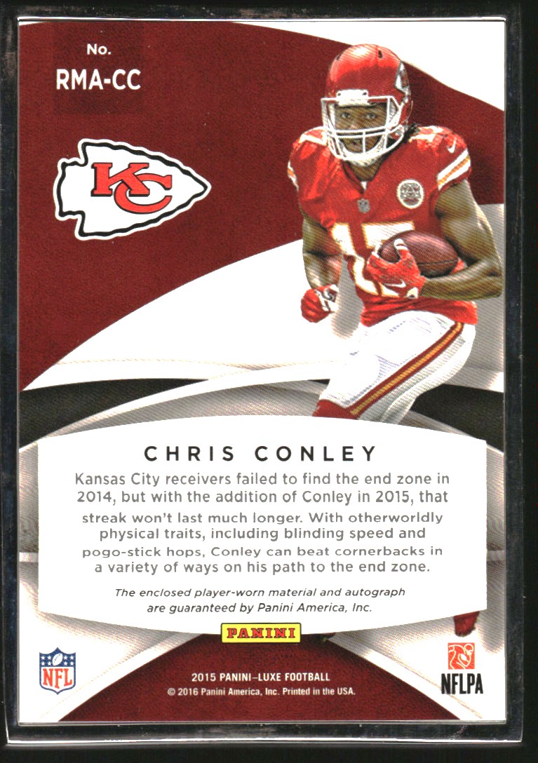 2015 Panini Luxe Rookie Memorabilia Autographs Silver #35 Chris Conley