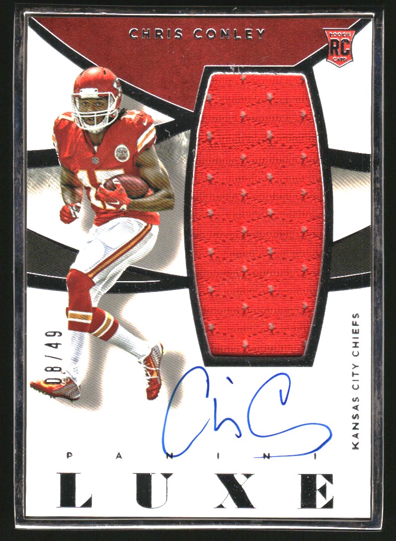 2015 Panini Luxe Rookie Memorabilia Autographs Silver #35 Chris Conley
