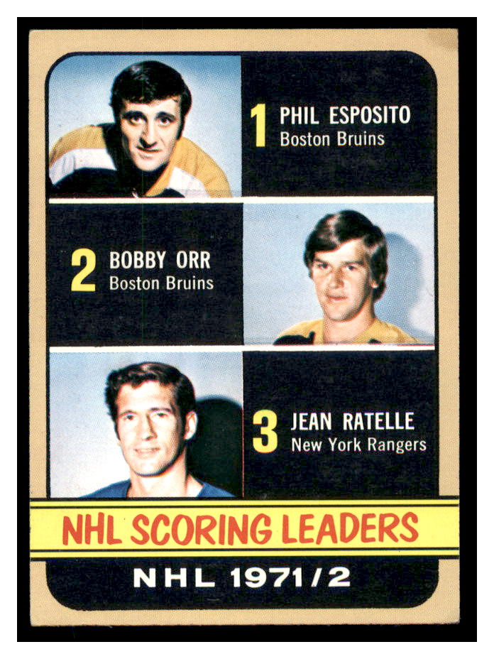 1972-73 Topps #63 Scoring Leaders DP/Phil Esposito/Bobby Orr/Jean Ratelle