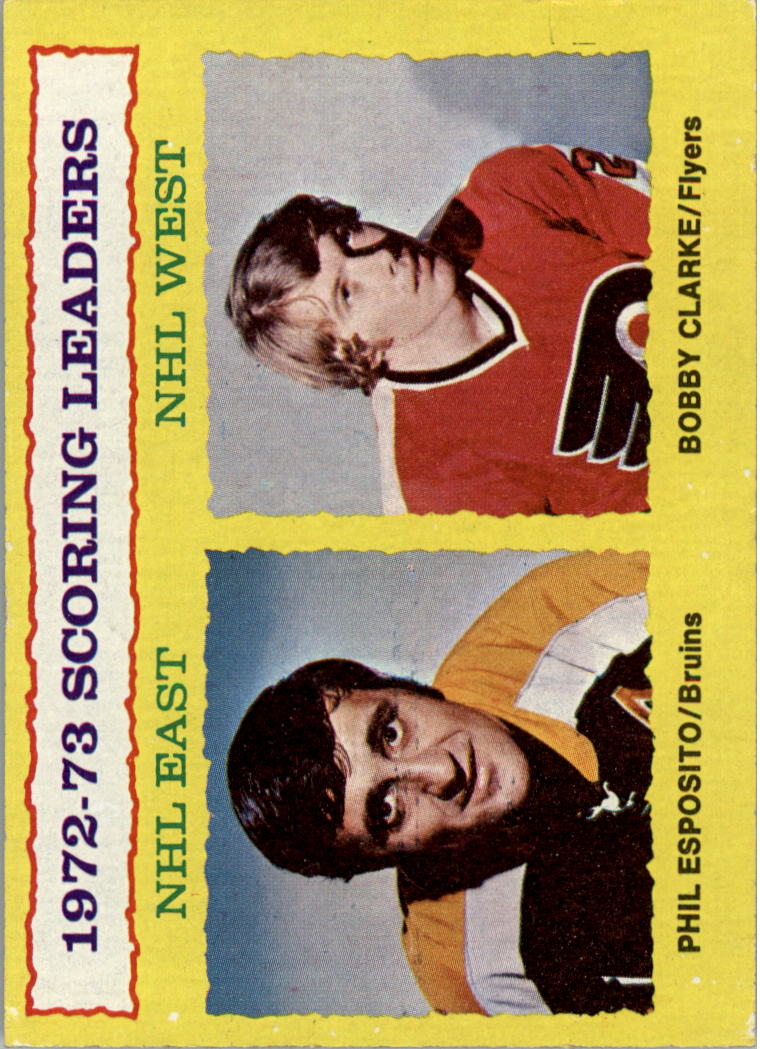1973-74 Topps #3 Scoring Leaders/Phil Esposito/Bobby Clarke