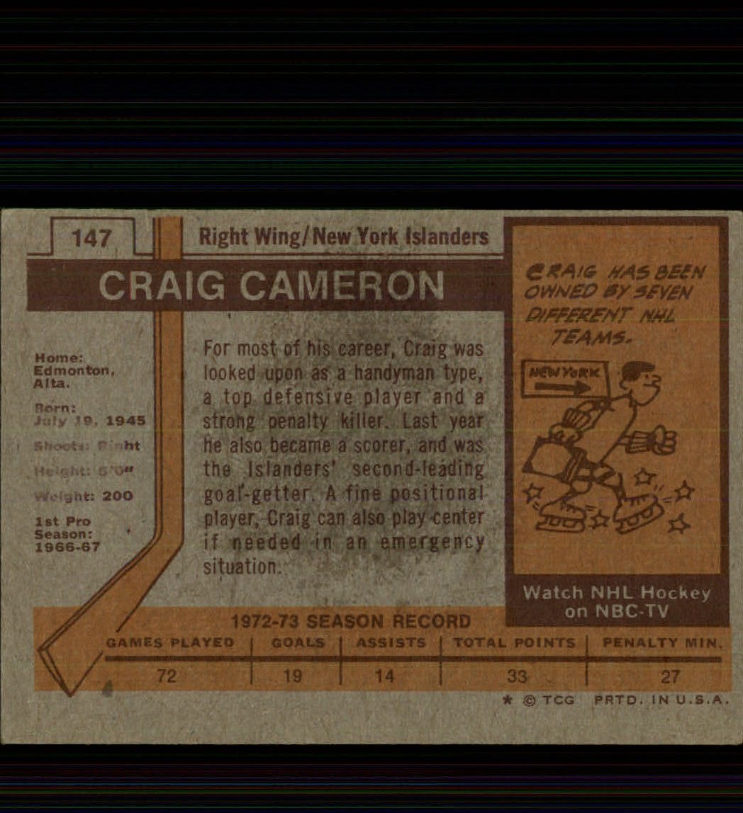 1973-74 Topps #147 Craig Cameron back image