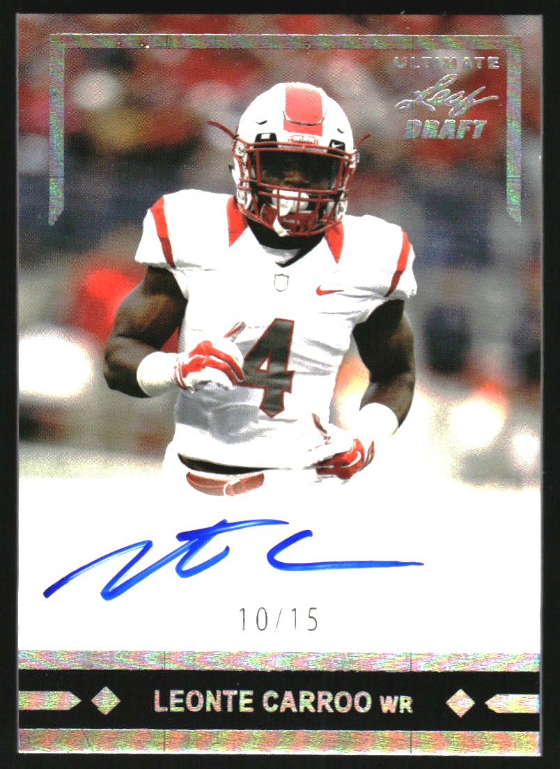2016 Leaf Ultimate Draft '91 Rookie Autographs Silver Spectrum #GLRLC1 Leonte Carroo