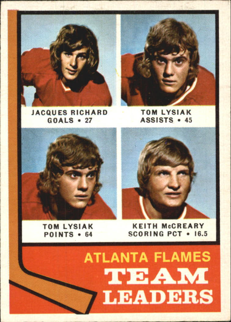 1974-75 O-Pee-Chee #14 Flames Leaders/Jacques Richard/Tom Lysiak/Tom Lysiak/Keith McCreary