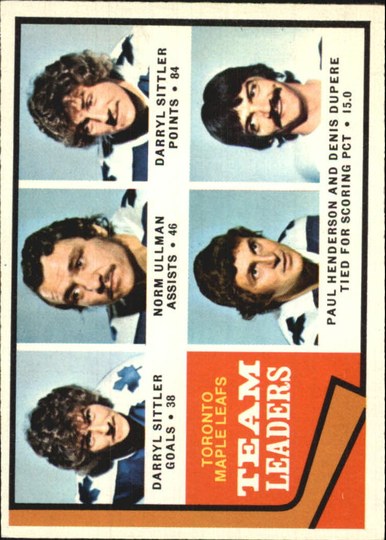 1974-75 O-Pee-Chee #219 Maple Leaf Leaders/Darryl Sittler/Norm Ullman/Darryl Sittler/Paul Henderson/Denis Dupere