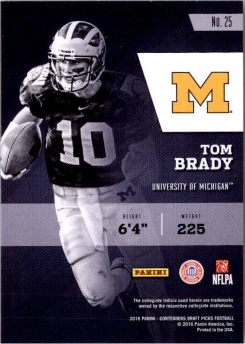 2016 Panini Contenders Draft Picks Class Reunion #25 Tom Brady