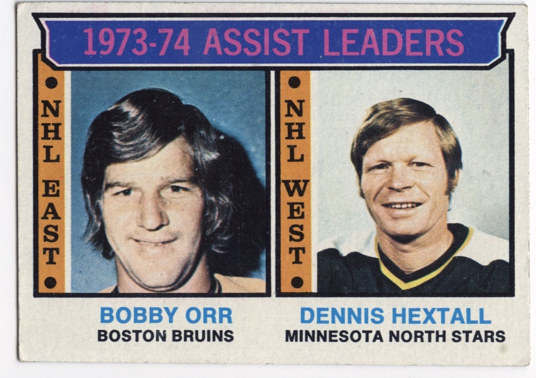 1974-75 Topps #2 Assists Leaders/Bobby Orr/Dennis Hextall