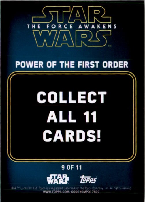 2016 Topps Star Wars The Force Awakens Series Two Power of the First Order #9 Riot Control Stormtrooper back image