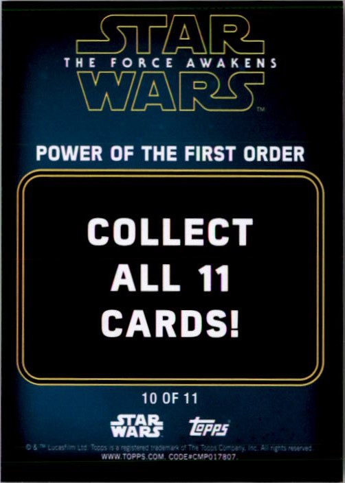2016 Topps Star Wars The Force Awakens Series Two Power of the First Order #10 Colonel Datoo back image