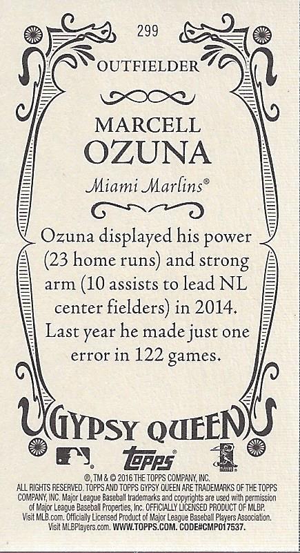 2016 Topps Gypsy Queen Mini #299 Marcell Ozuna back image