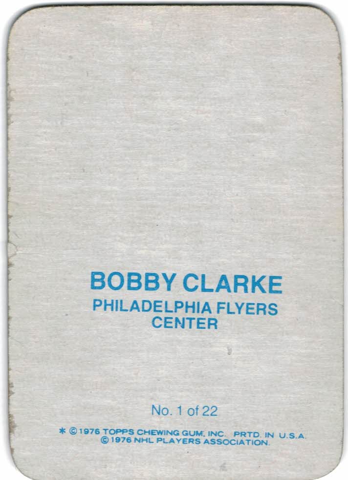 1976-77 Topps Glossy Inserts #1 Bobby Clarke back image
