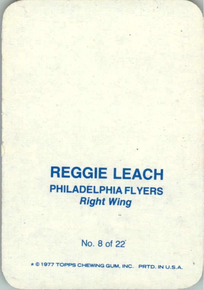 1977-78 Topps/O-Pee-Chee Glossy #8 Reggie Leach back image